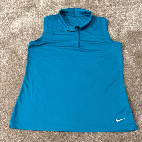 Nike Women's Teal Sleeveless Polo Tank - Picture 1 of 10